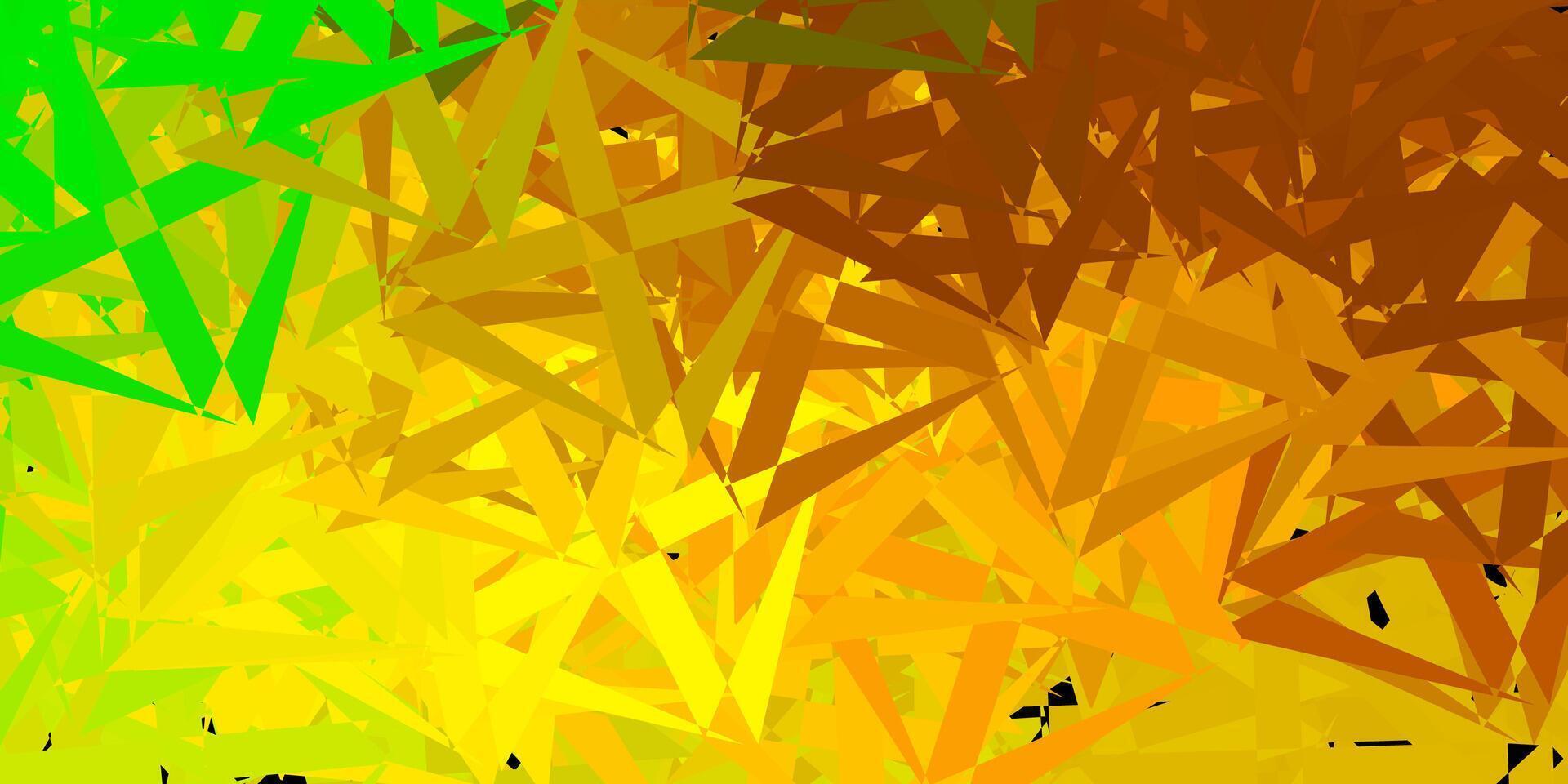 Dark green, yellow pattern with polygonal shapes. vector