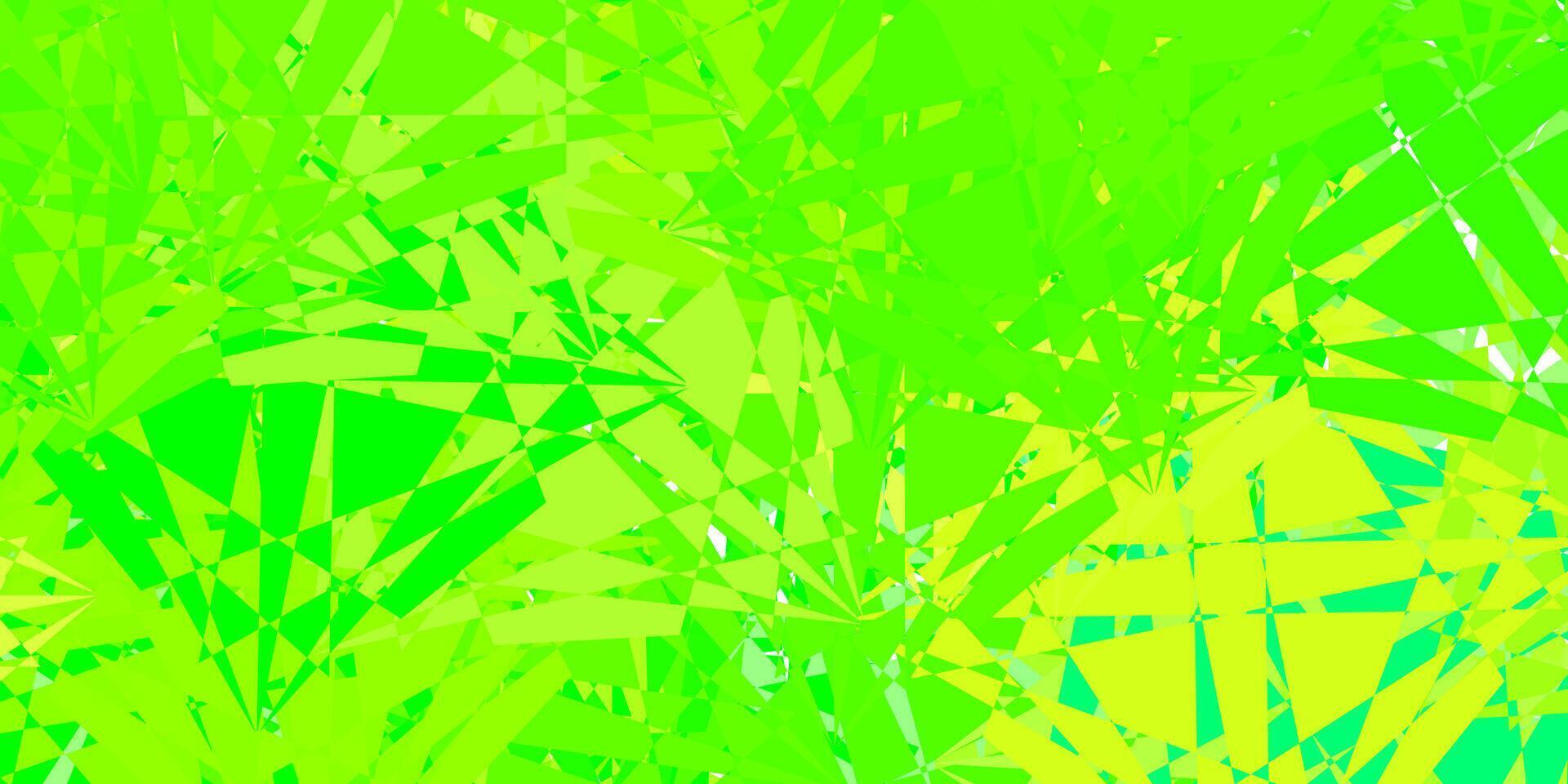 Light Green, Yellow template with triangle shapes. vector