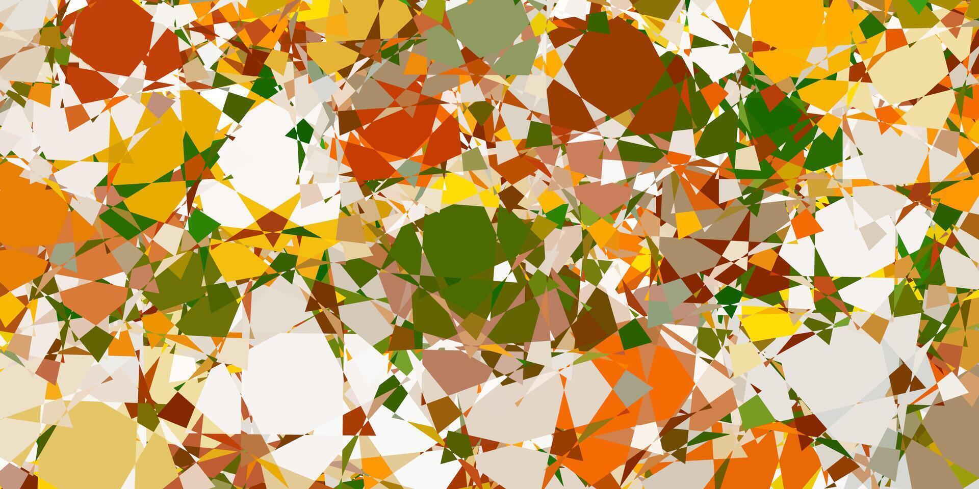 Light Green, Yellow layout with triangle forms. vector
