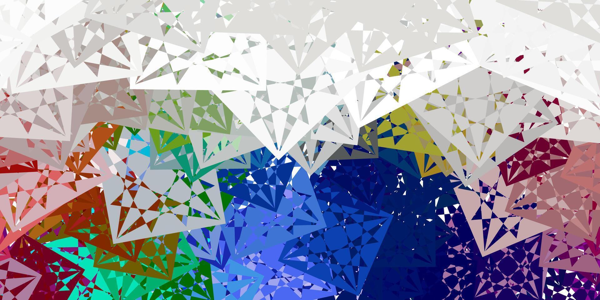 Light Multicolor backdrop with triangles, lines. vector