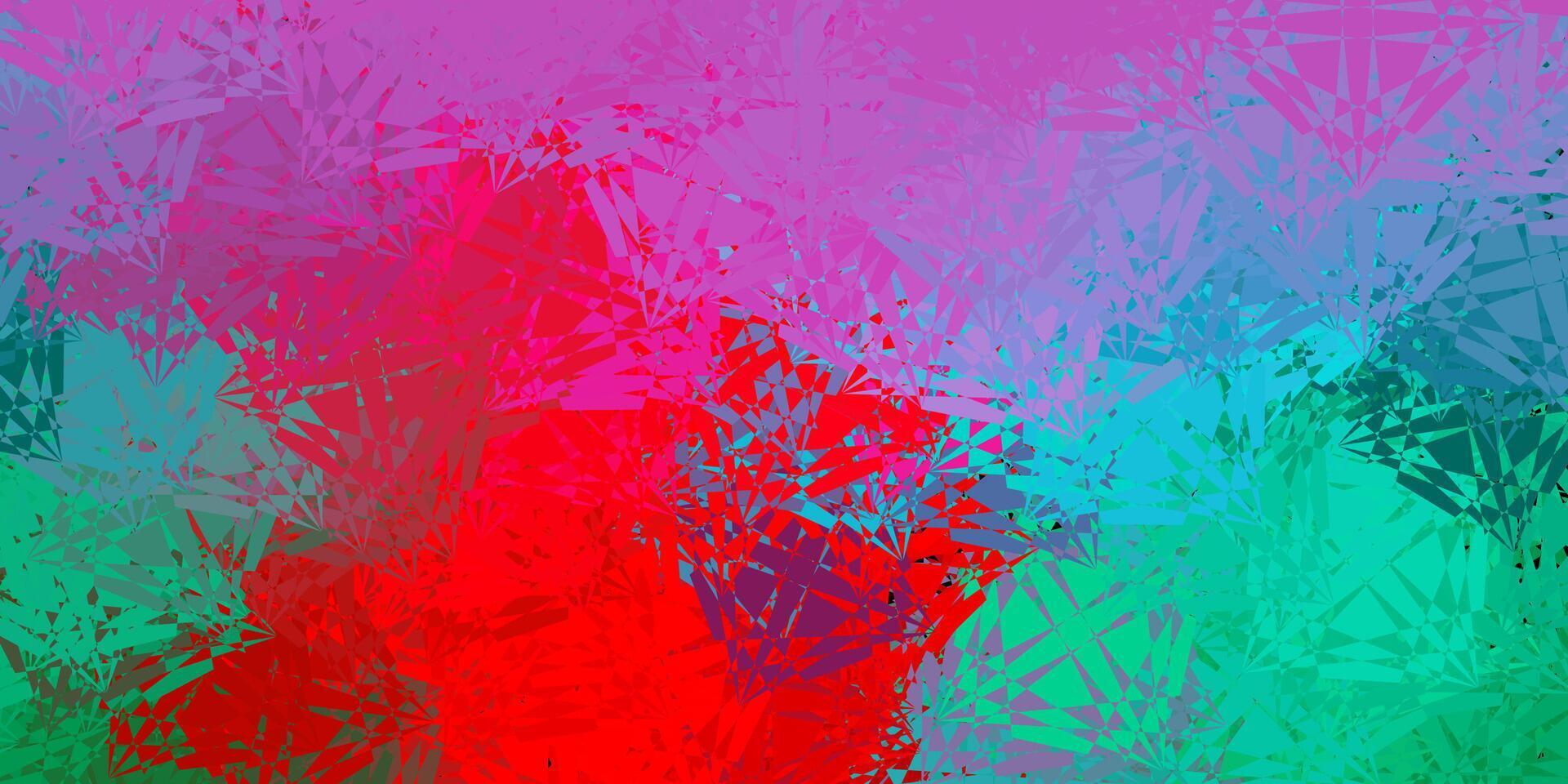 Dark Green, Red background with polygonal forms. vector