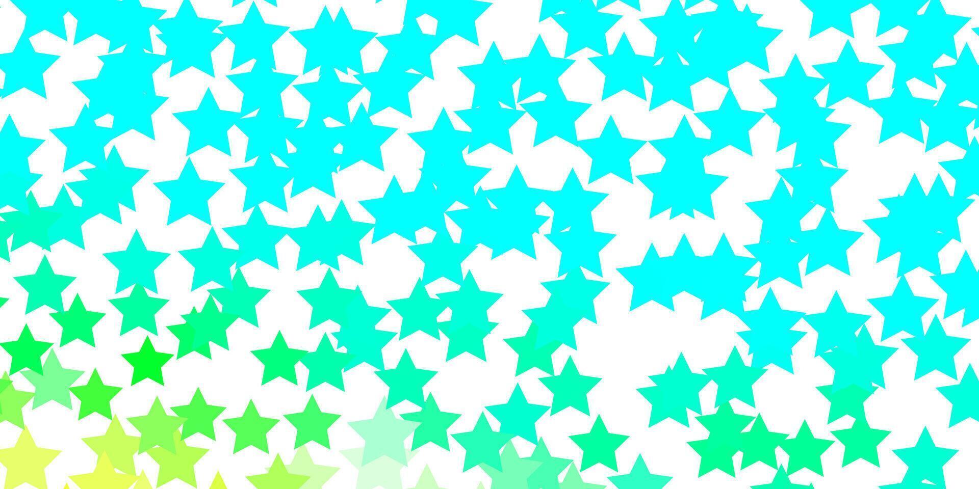 Light Blue, Green pattern with abstract stars. vector