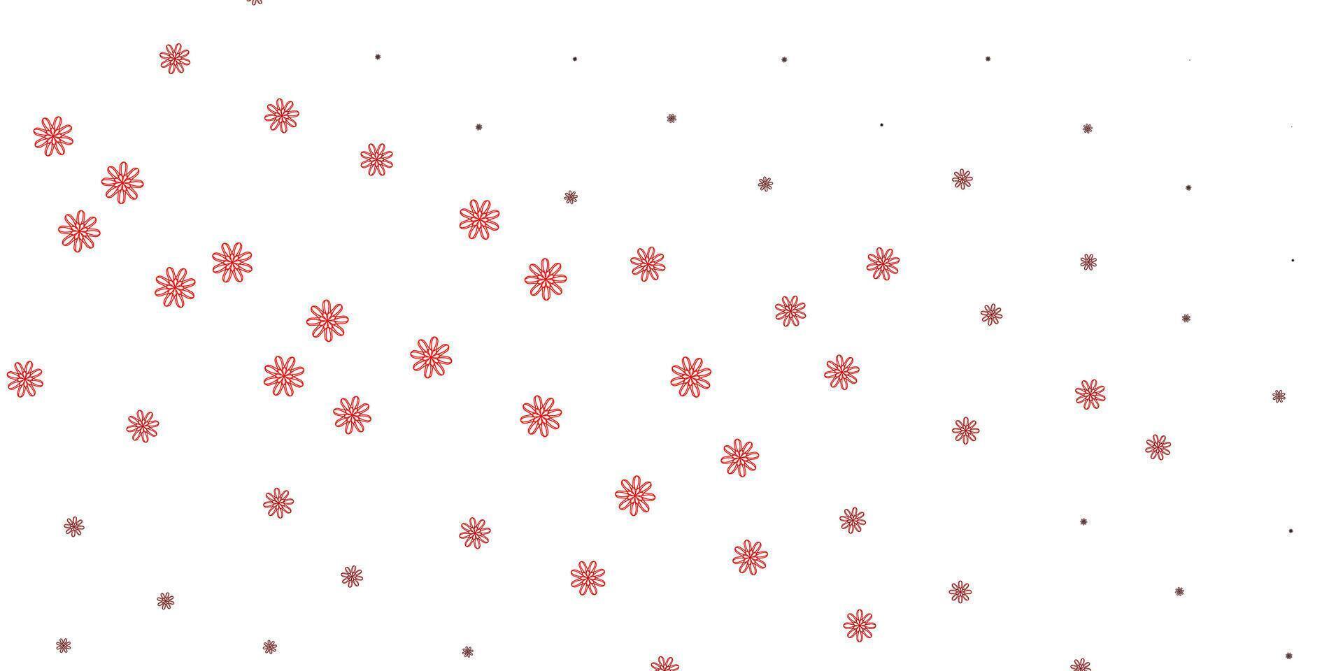 Light Red natural backdrop with flowers. vector