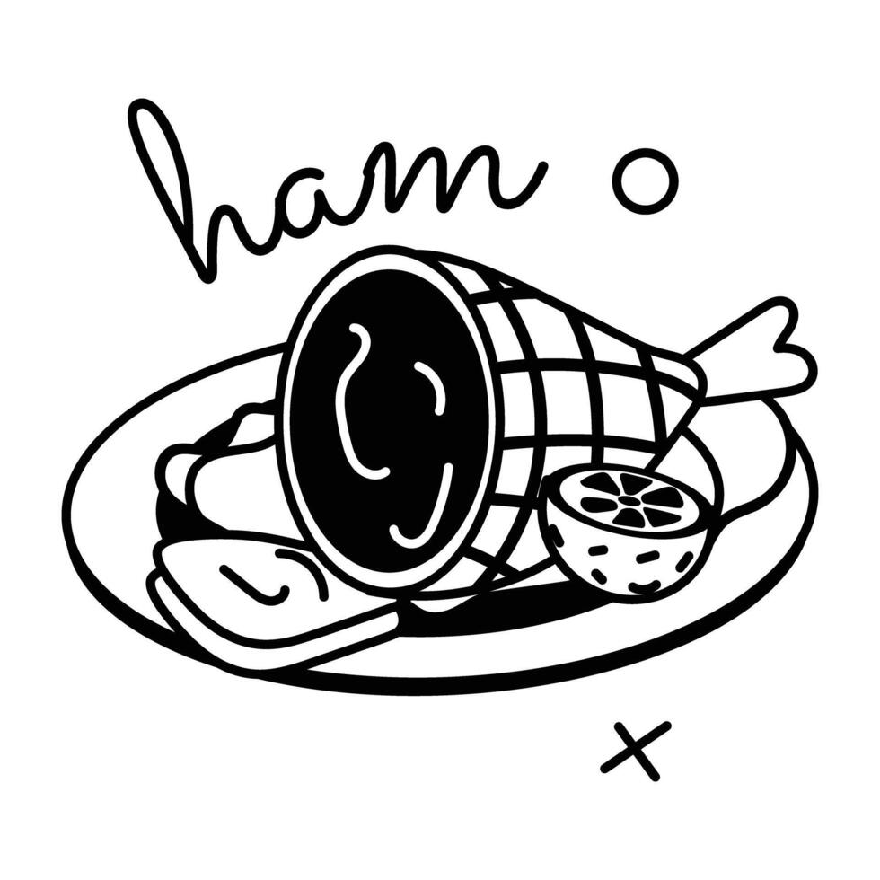 Trendy Ham Leg vector