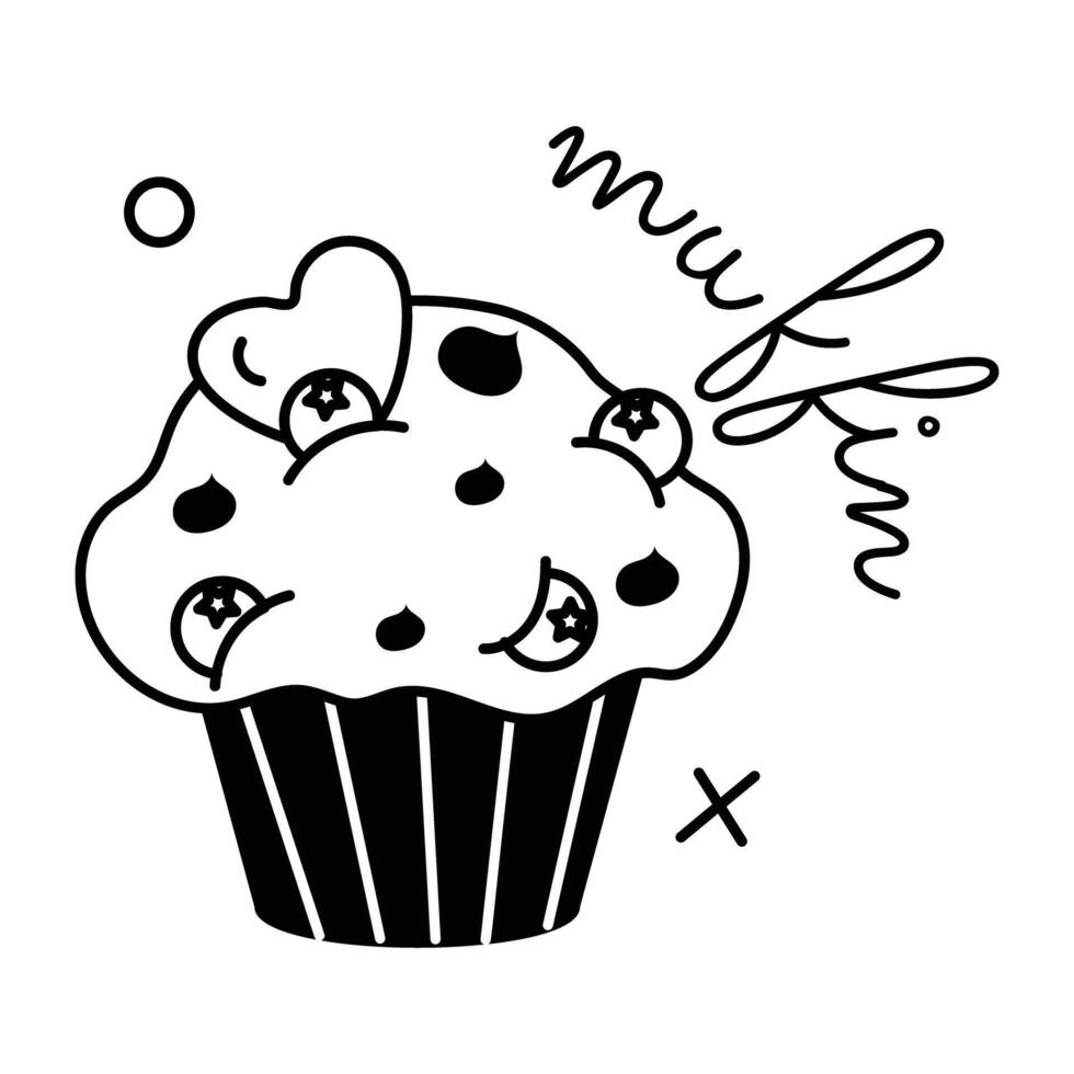 Trendy Chocolate Muffin vector