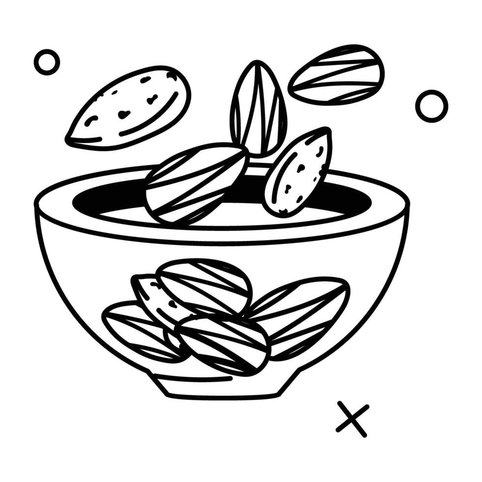 Trendy Roasted Almonds vector