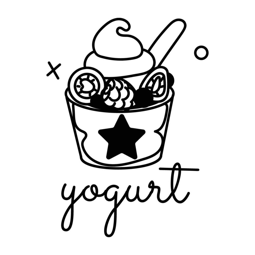 yogur de frutas de moda vector