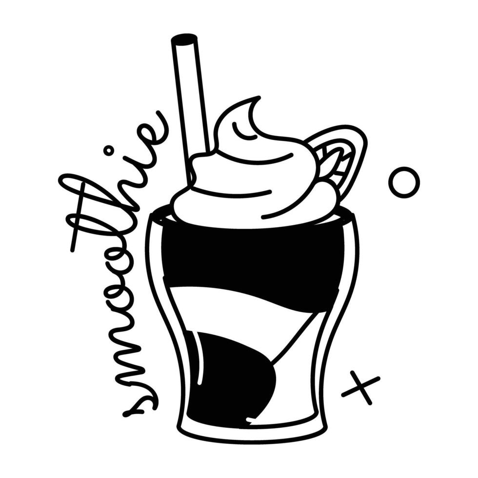 Trendy Smoothie Glass vector