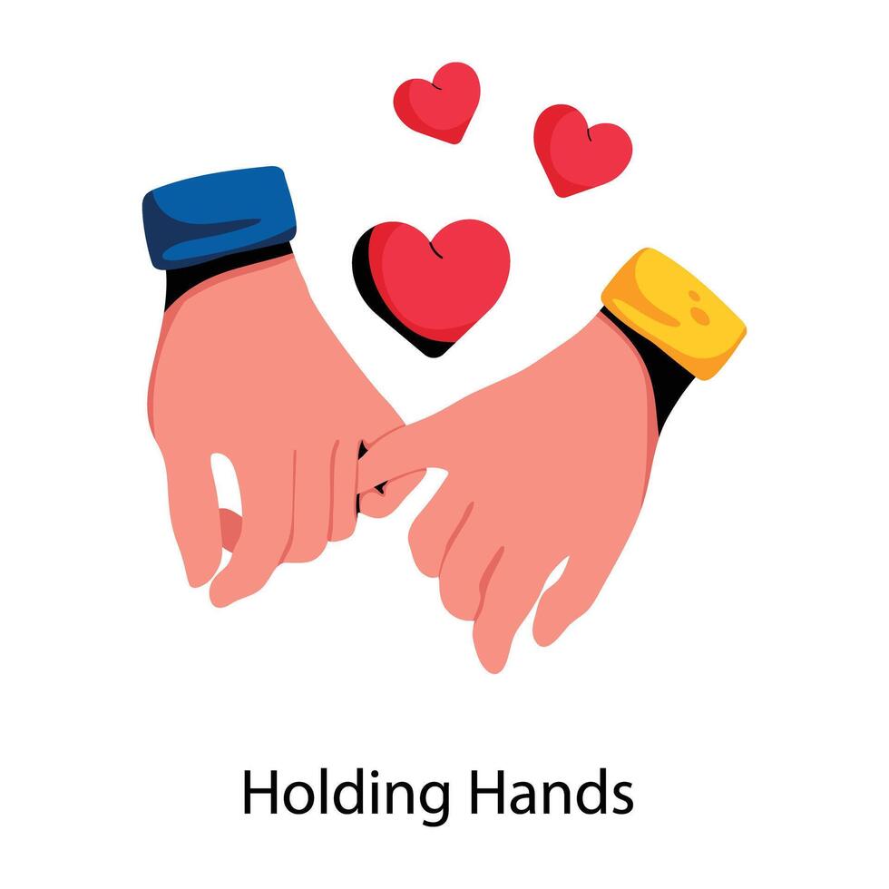 Trendy Holding Hands vector