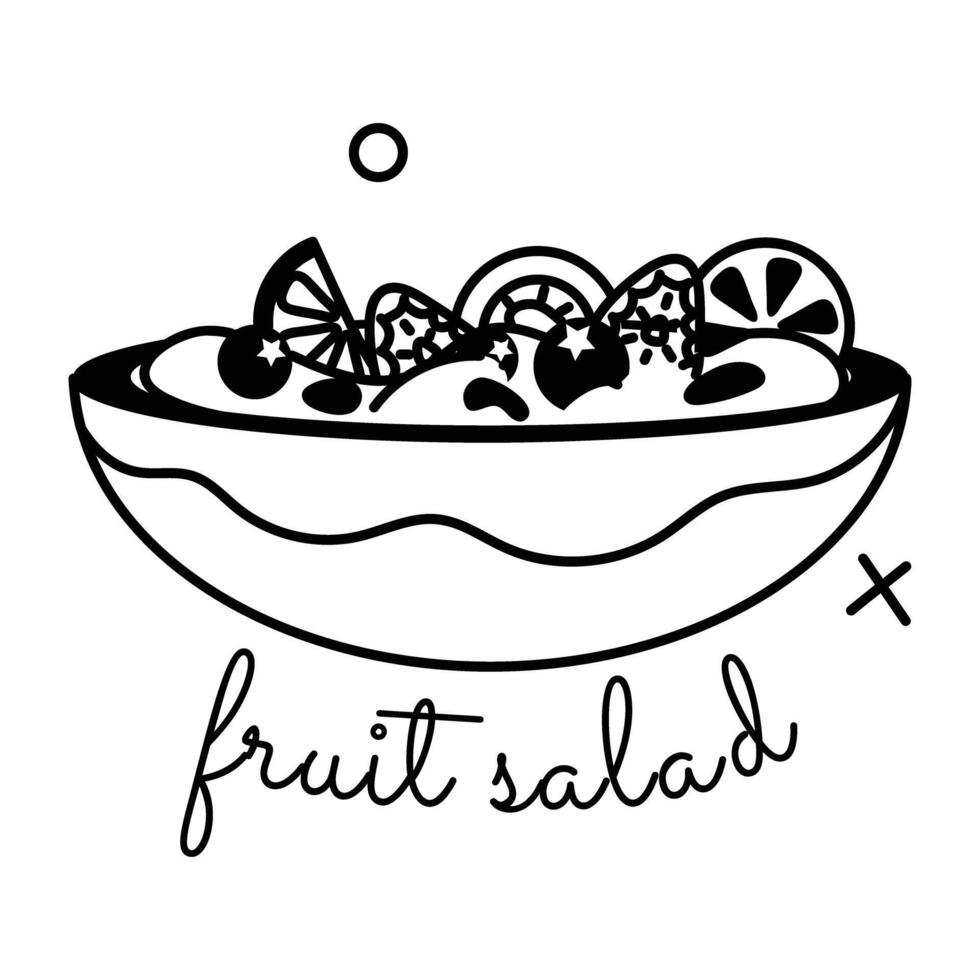 de moda Fruta ensalada vector