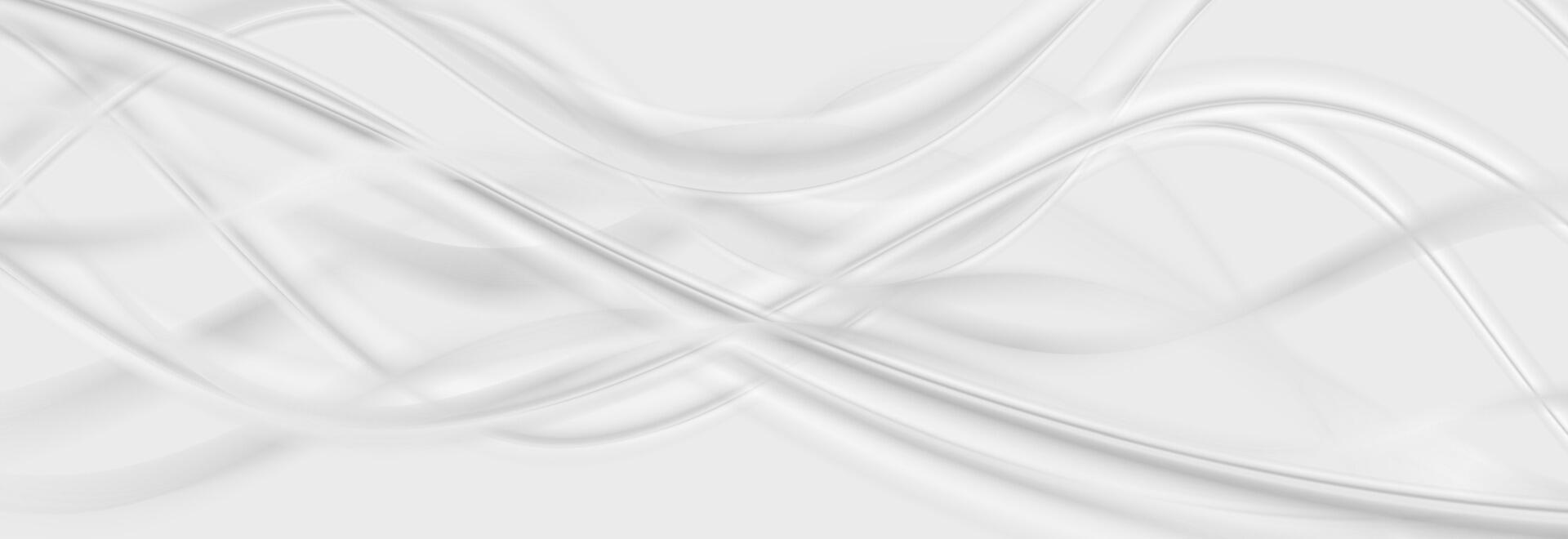 Abstract white grey smooth waves background vector