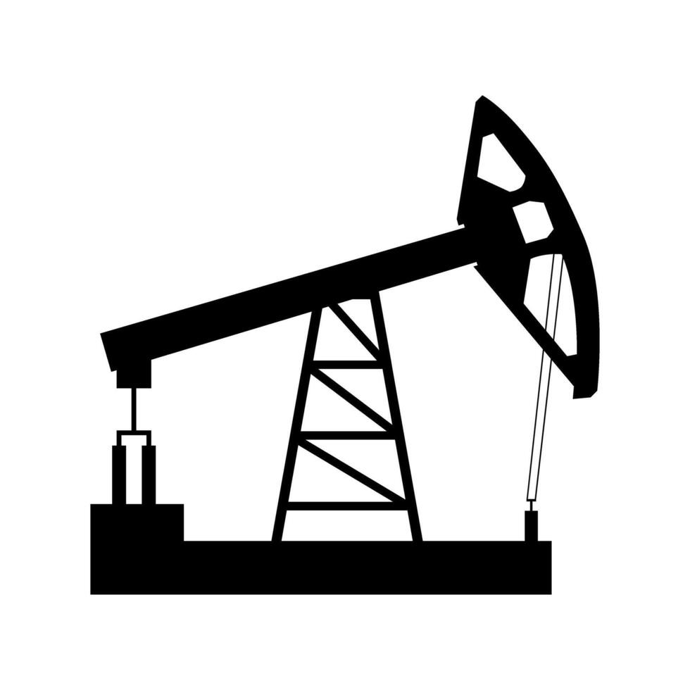 Pump Jack icon. Oil illustration sign. Oil Drilling symbol. Oil Pumping logo. vector