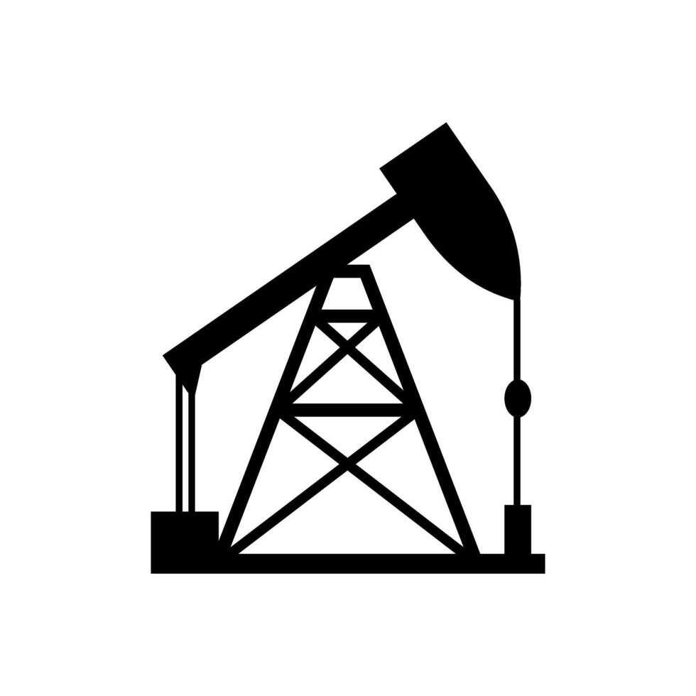 Pump Jack icon. Oil illustration sign. Oil Drilling symbol. Oil Pumping logo. vector