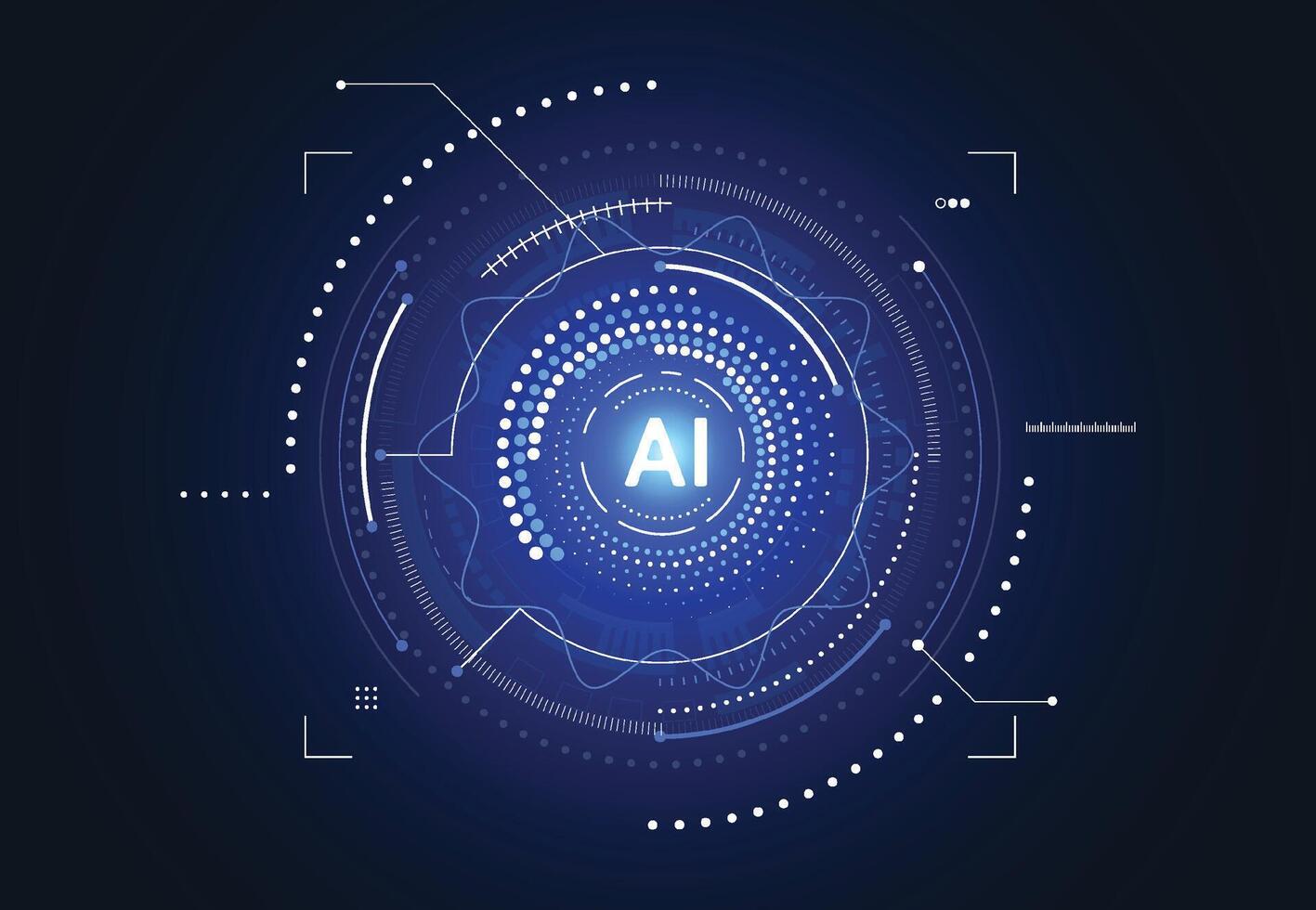 artificial inteligencia chipset en circuito tablero en futurista concepto tecnología obra de arte para web, bandera, tarjeta, cubrir. ilustración vector