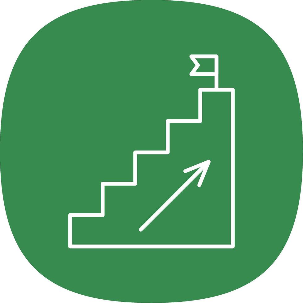 Steps Line Curve Icon vector