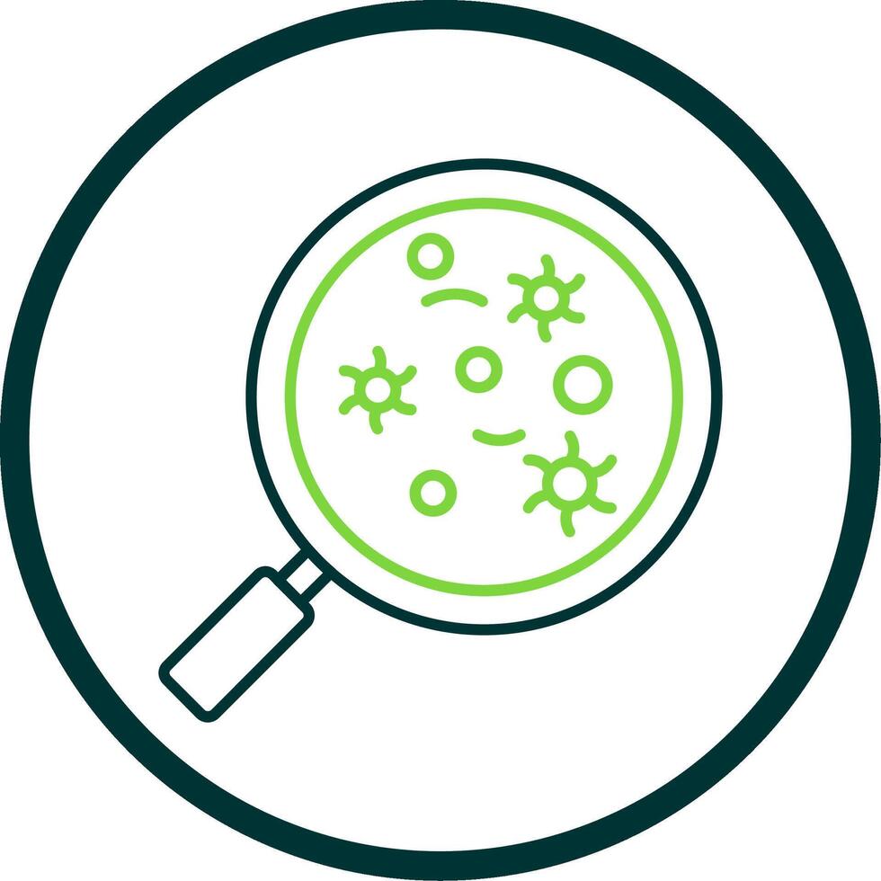 Microbiology Line Circle Icon vector