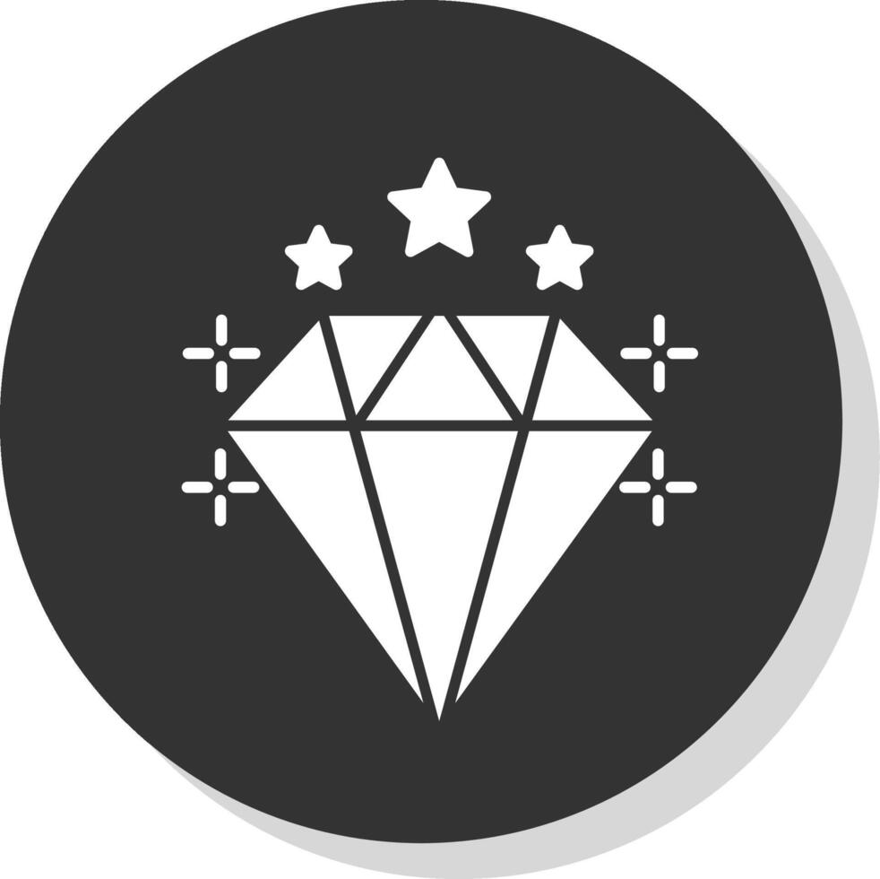diamante glifo gris circulo icono vector