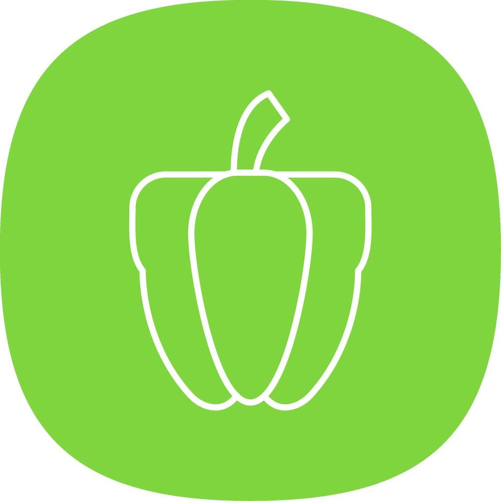 Capsicum Line Curve Icon vector