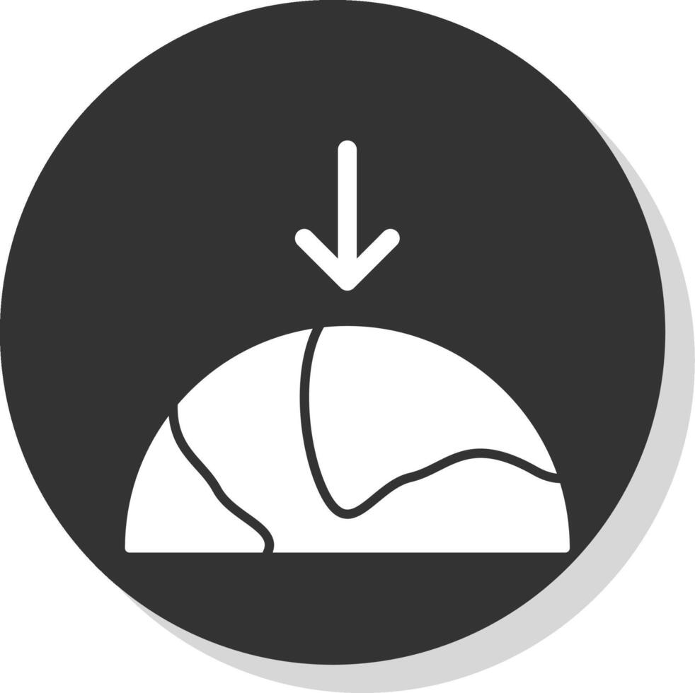 Gravity Glyph Grey Circle Icon vector