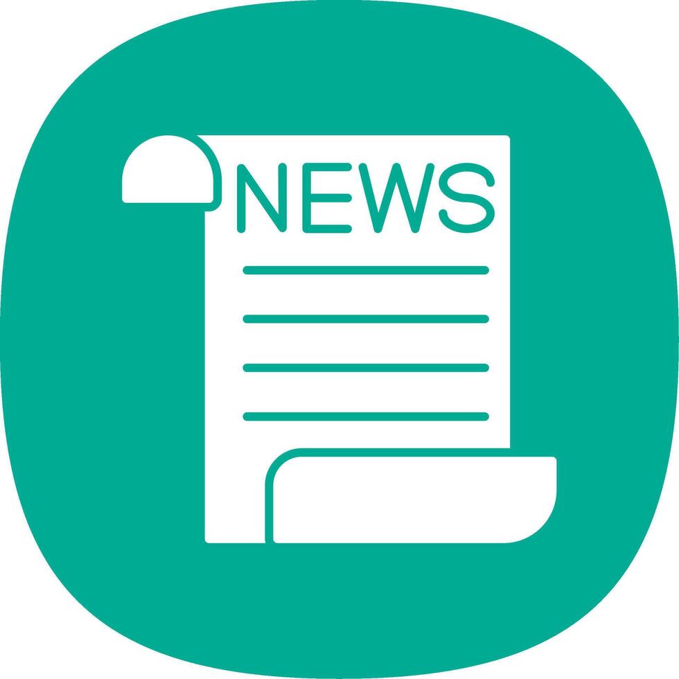 Newspaper Glyph Curve Icon vector