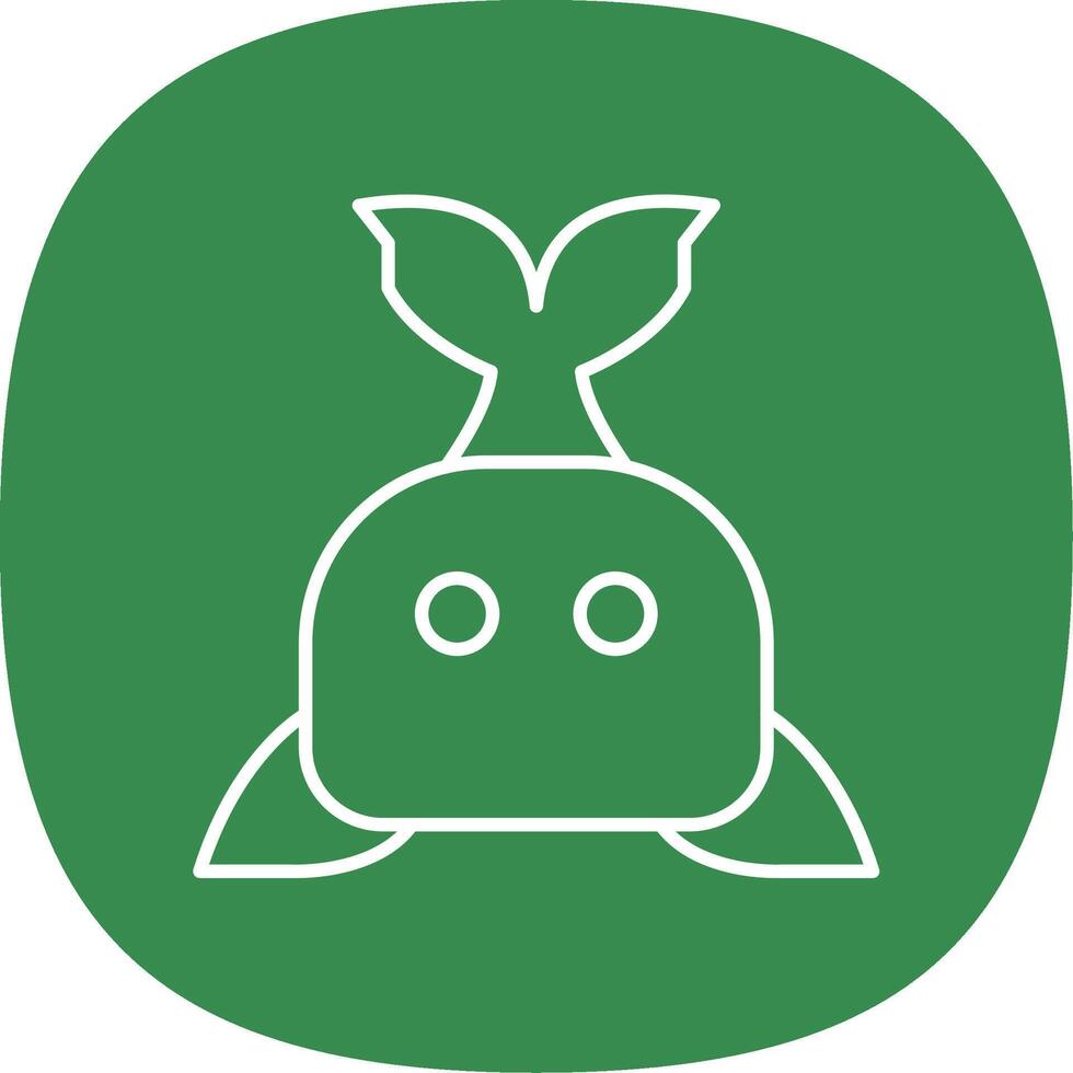 Whale Line Curve Icon vector