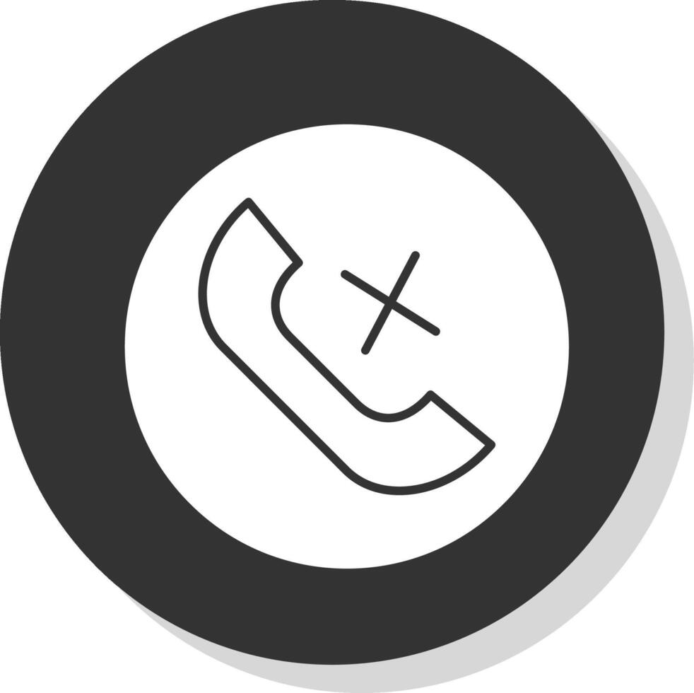 Missed Call Glyph Grey Circle Icon vector