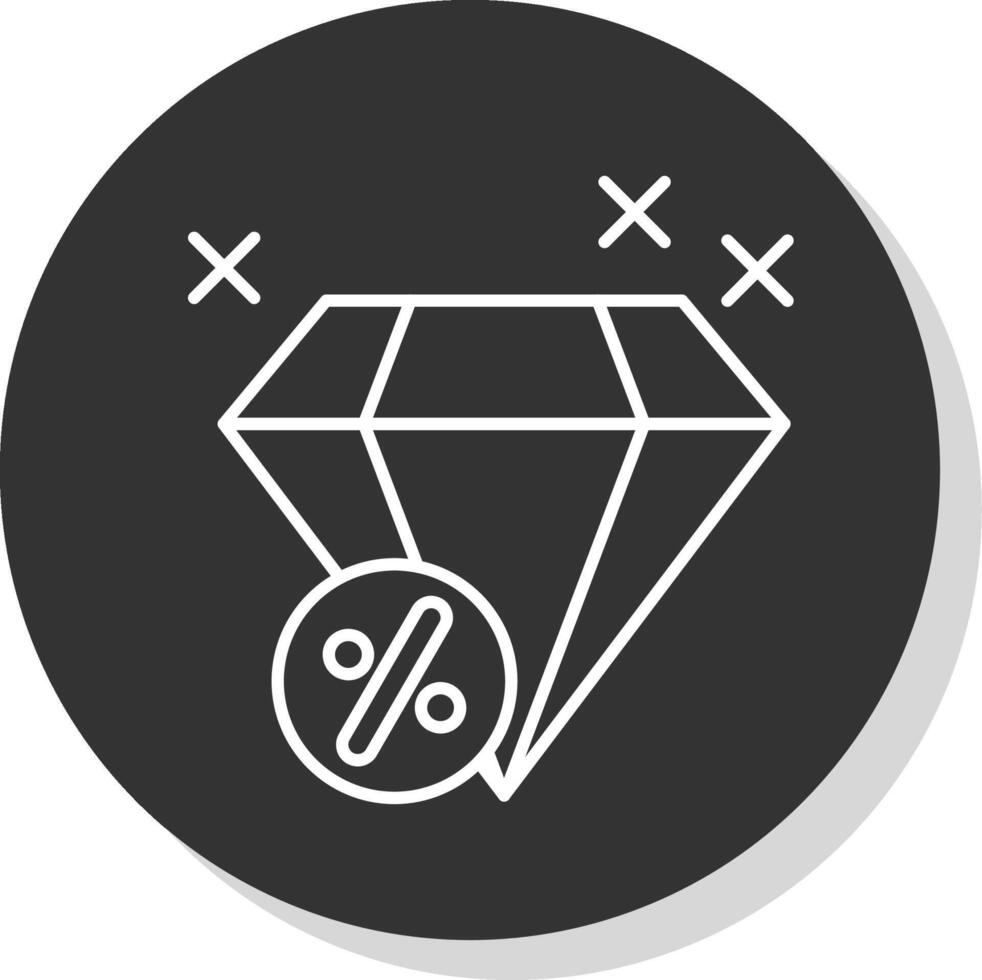 diamante línea gris circulo icono vector