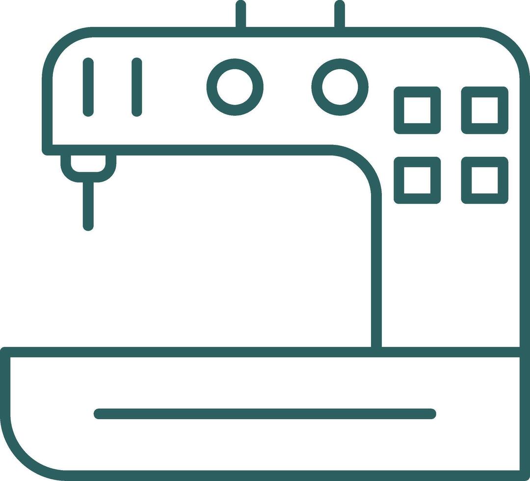 Sewing Machine Line Gradient Round Corner Icon vector