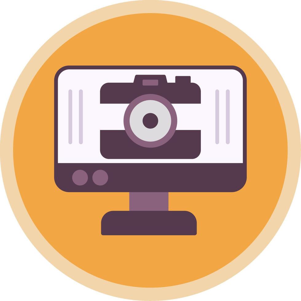 Camera Flat Multi Circle Icon vector