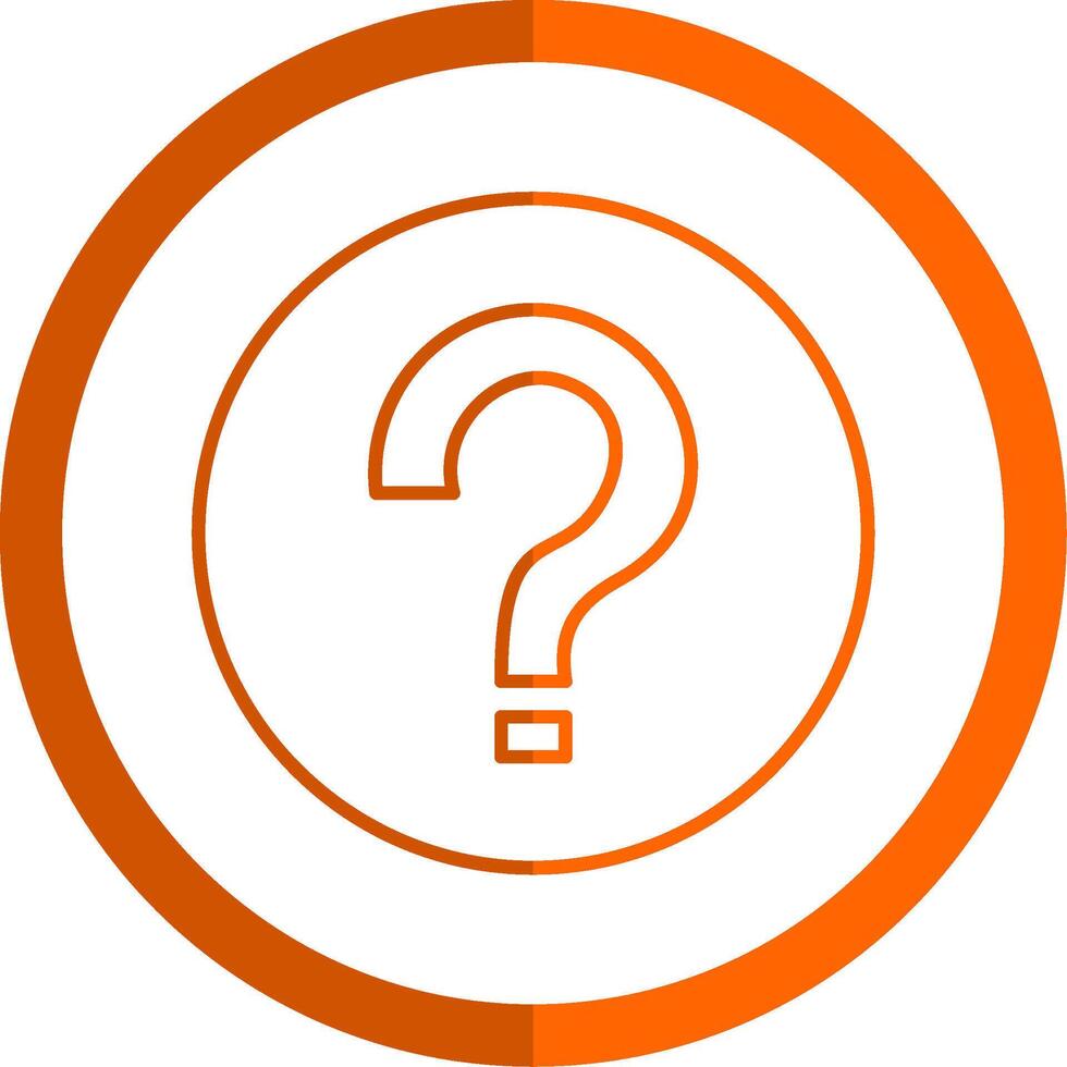 Question Line Orange Circle Icon vector