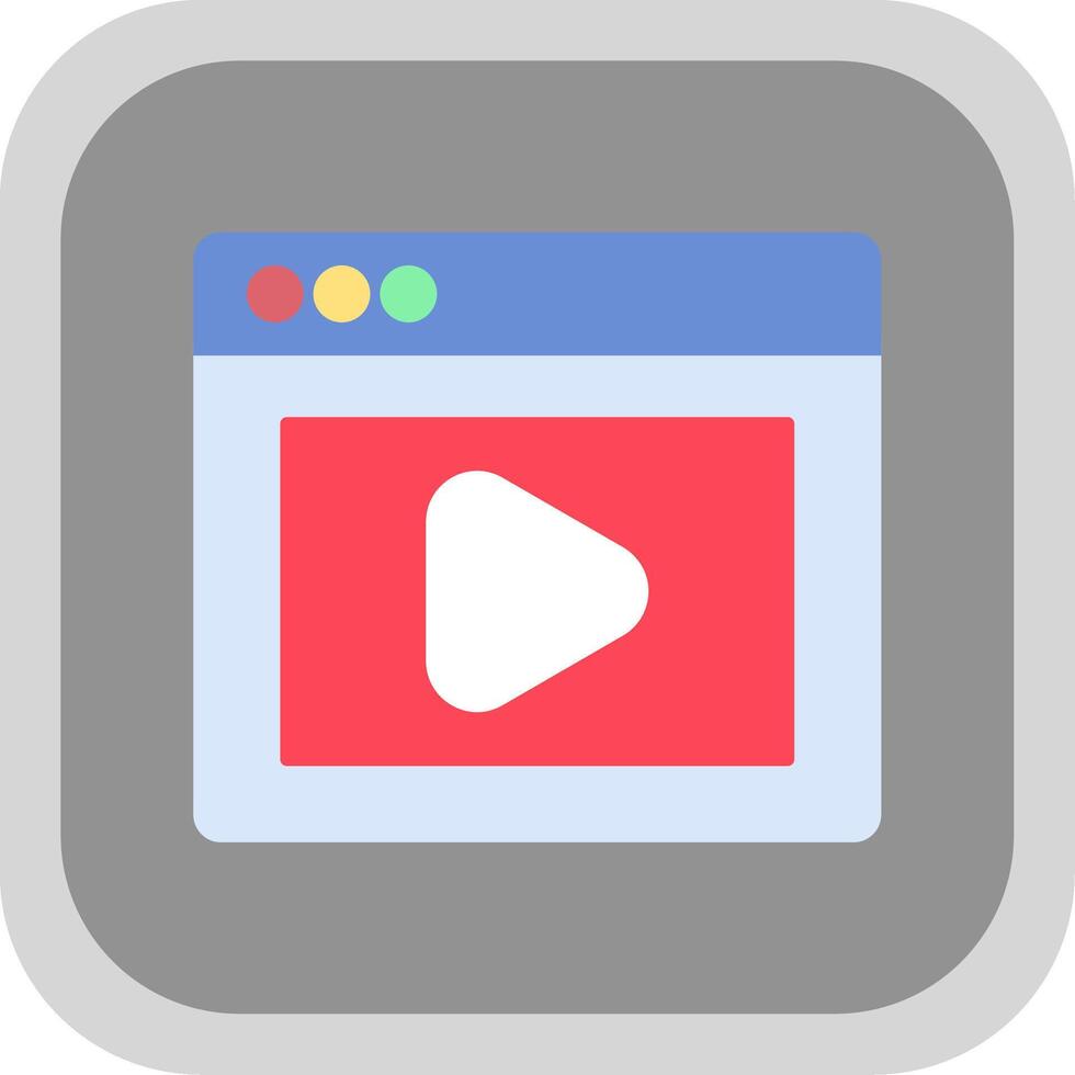 Online Class Flat Round Corner Icon vector
