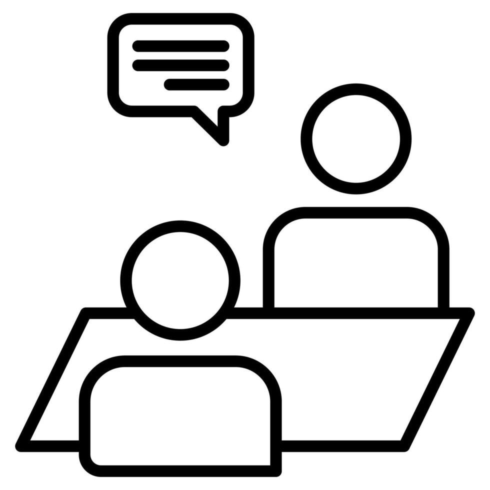 Job Interview icon line illustration vector