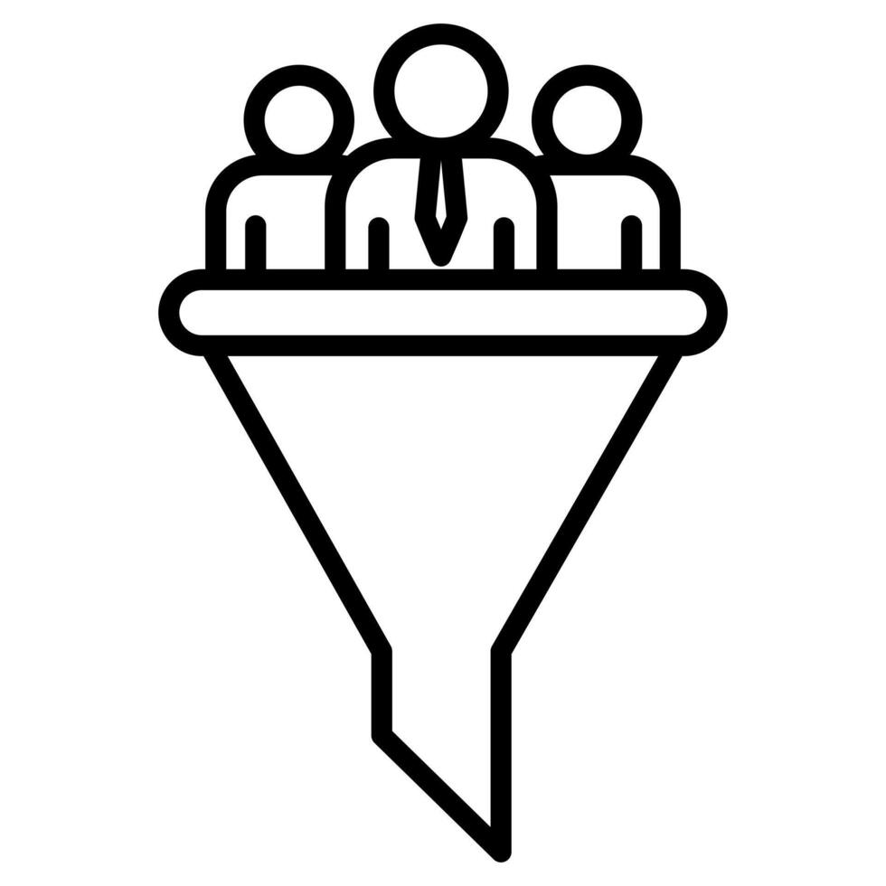 Recruitment Funnel icon line illustration vector