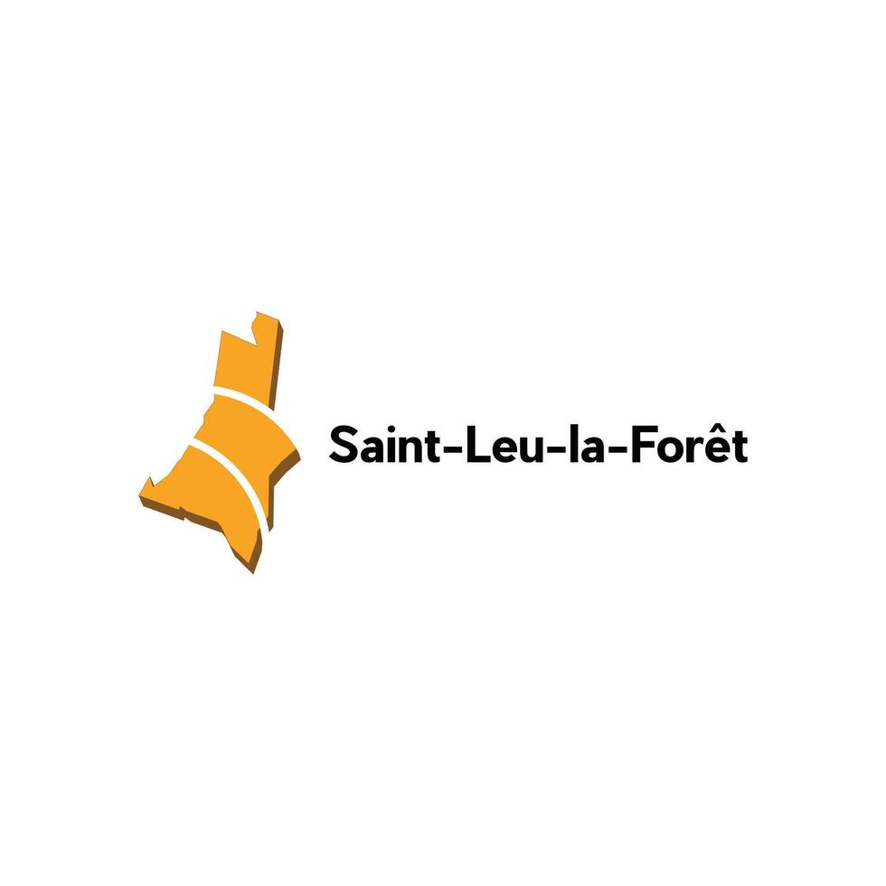 map of Saint Leu la Foret design, illustration design template on white background vector