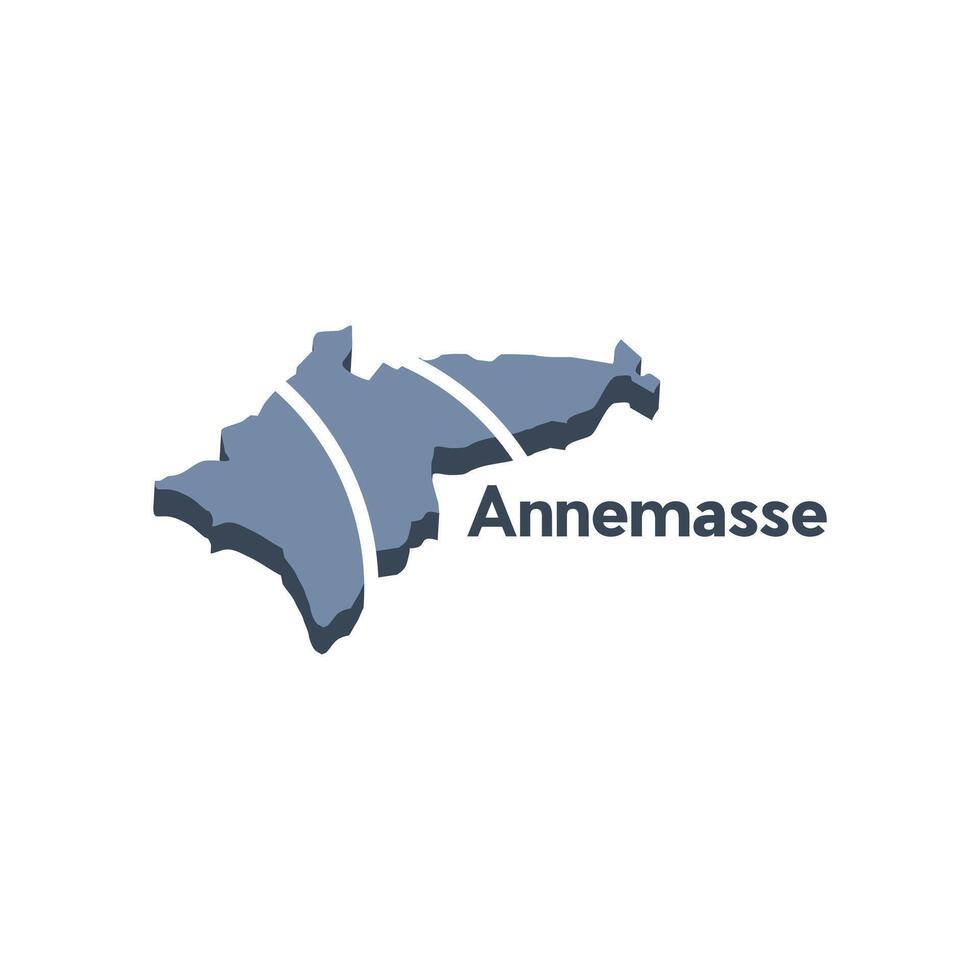 map of Annemasse design, illustration design template on white