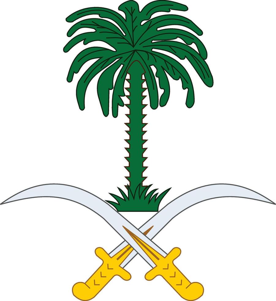 nacional emblema de saudi arabia vector
