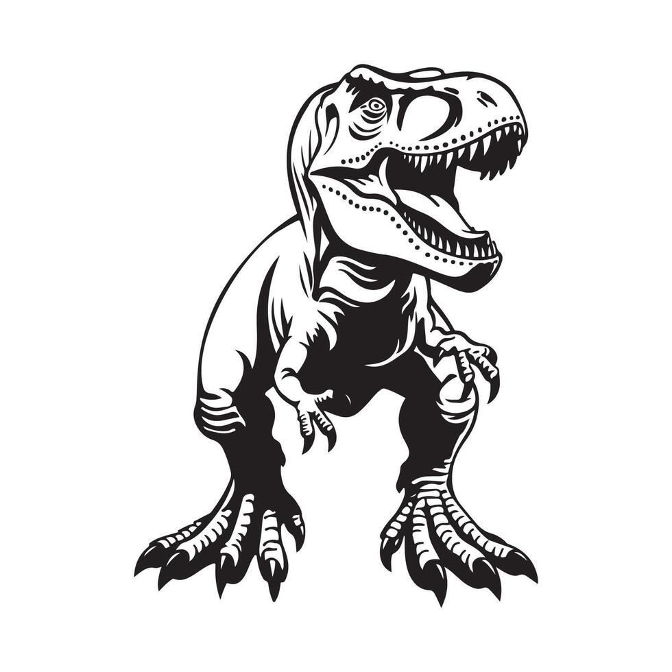 T rex Design, image, art isolated black in white background vector