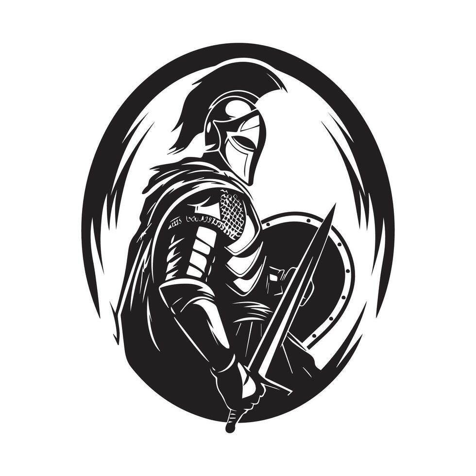 Trojan Warrior Images, Art, black and white Trojan Warrior vector