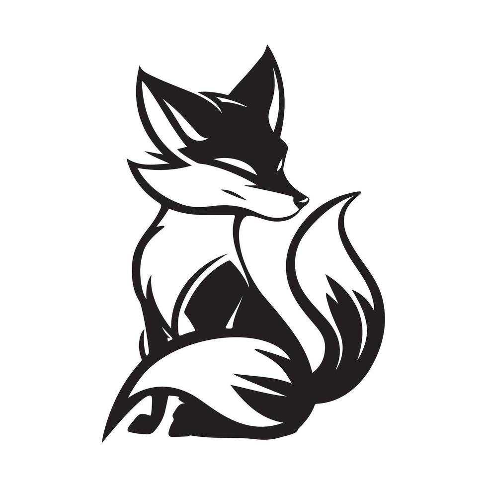 Fox Logo Silhouette Design, Art, Icons, and Graphics vector