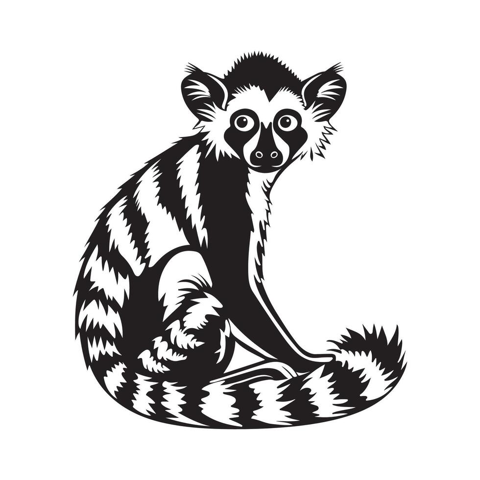 Wild Lemur Images, design, on white background vector