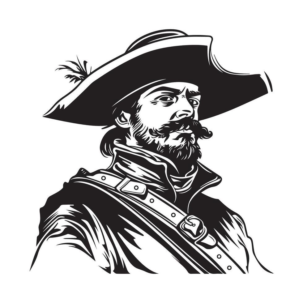 Musketeer Hat Illustration, Design, Art, Icons, and Graphics vector