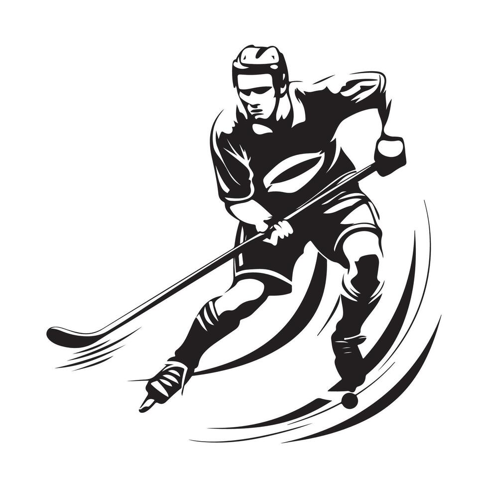 Hockey Player Art, Design, Logo, Image, Hockey player illustration vector
