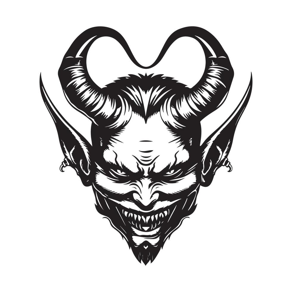 diablo imagen diseño, logo, arte, ilustración de un diablo vector