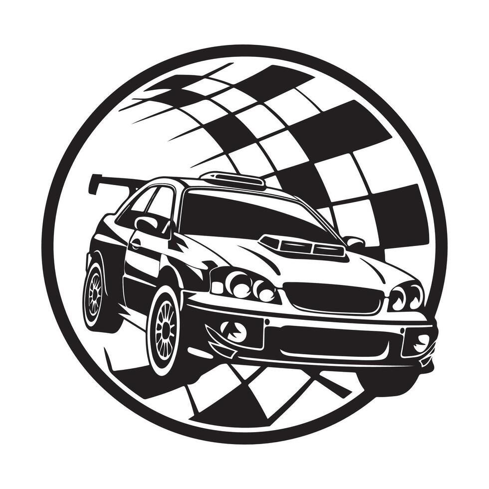 Race car logo, design, art on white background vector