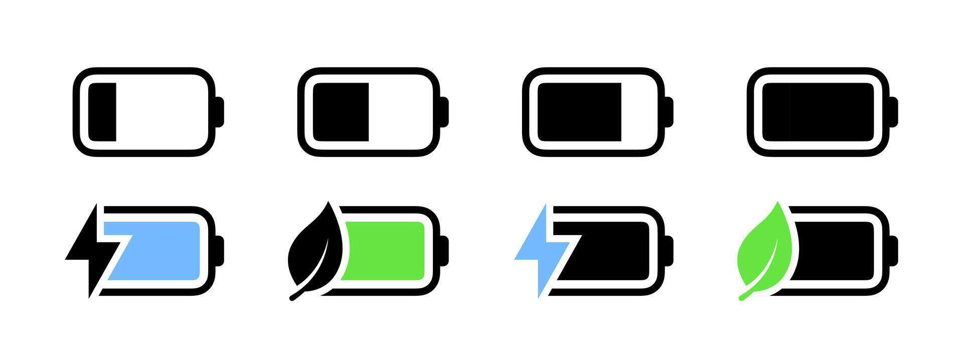 Battery status icons. scalable graphics vector