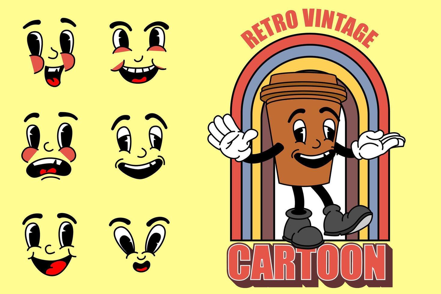 Retro Vintage Cartoon Mascot vector