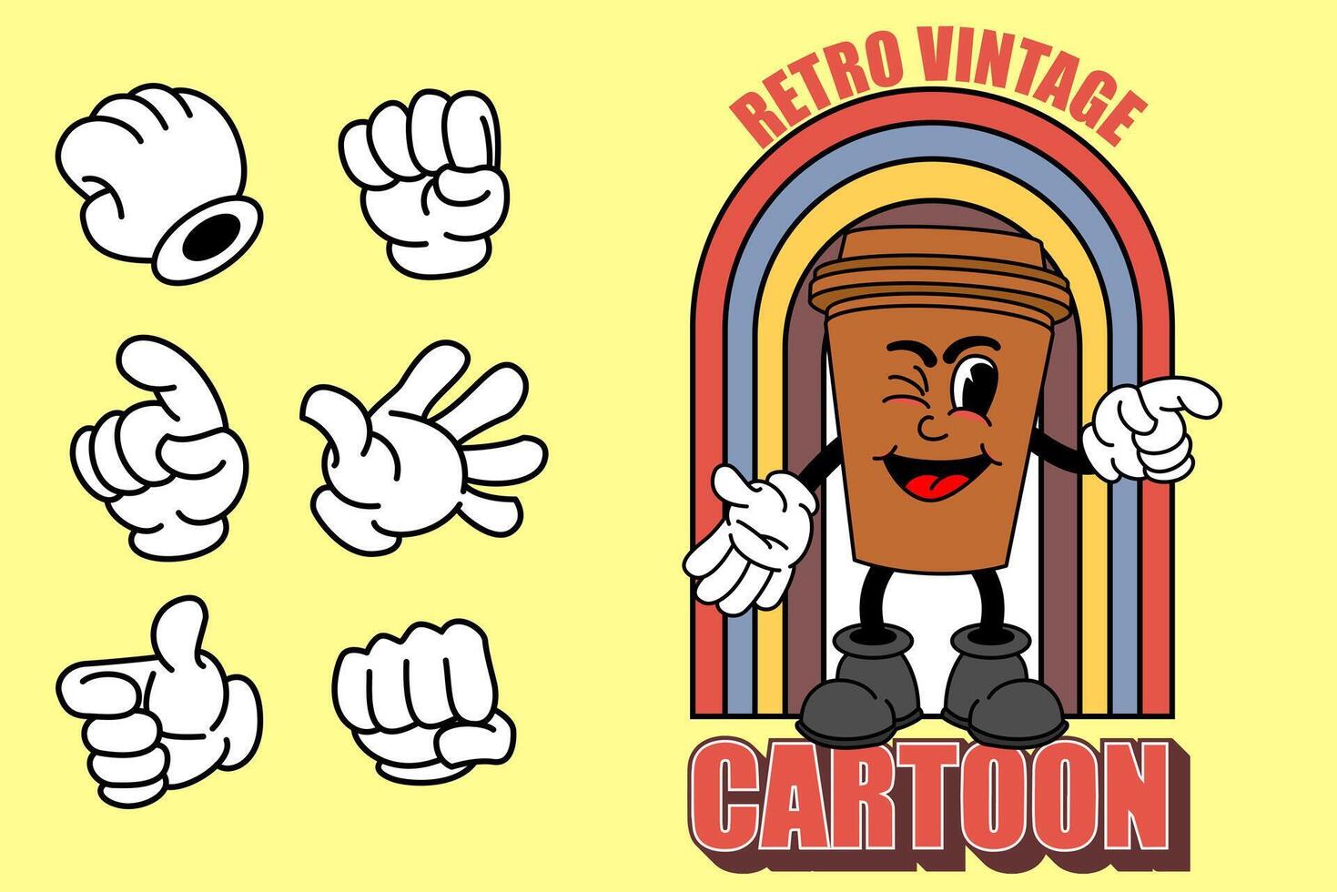 Retro Vintage Cartoon Mascot vector