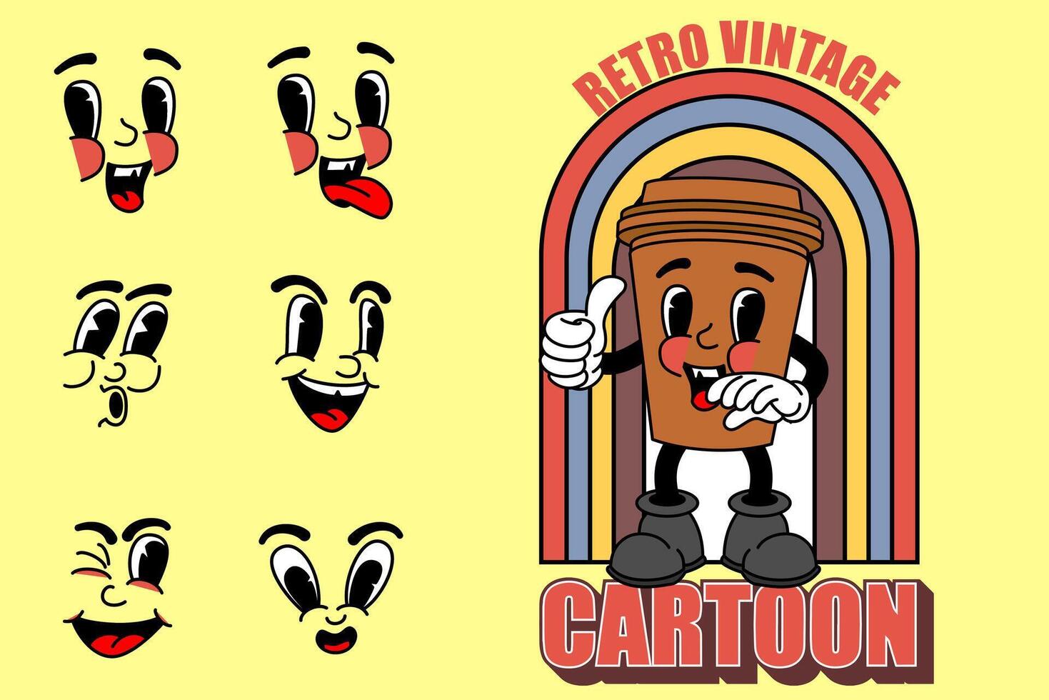 Retro Vintage Cartoon Mascot vector