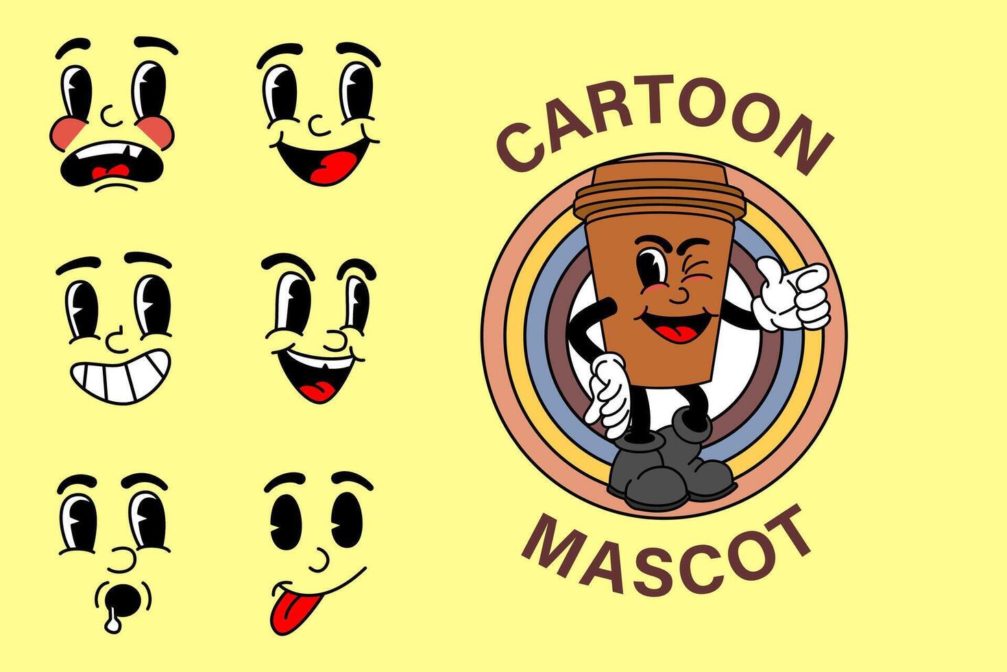 Retro Vintage Cartoon Mascot vector