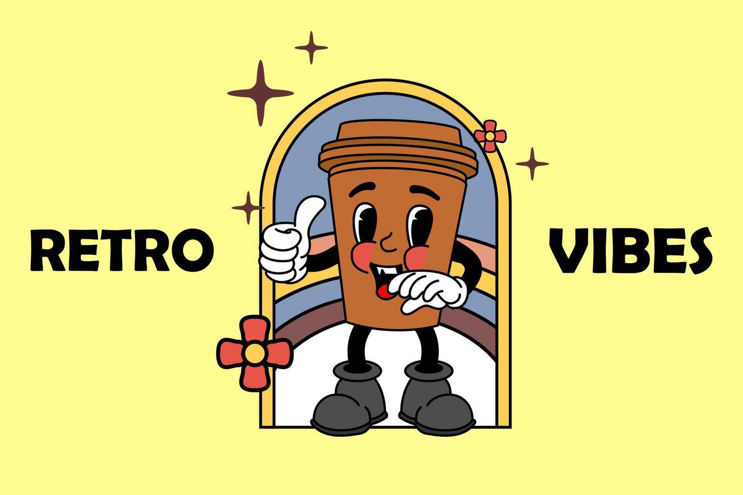 retro Clásico dibujos animados mascota vector